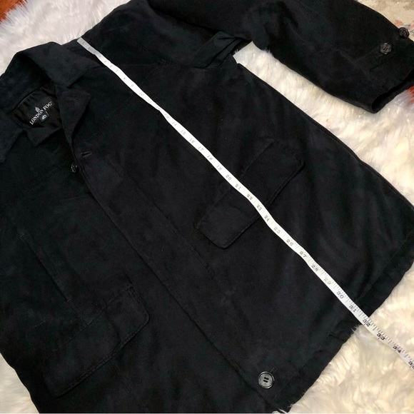 London Fog Black Zip Up Jacket Coat Wool Acrylic Blend Lining Men’s Size L - Picture 8 of 11